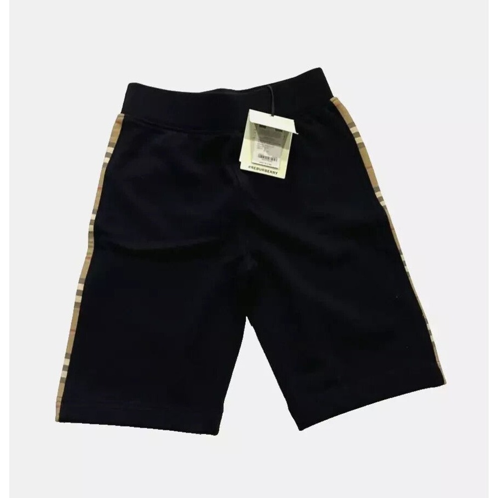 Burberry boys Nolen Check Insert Shorts -size 3Y / 3  Black  Archive Beige $340‎